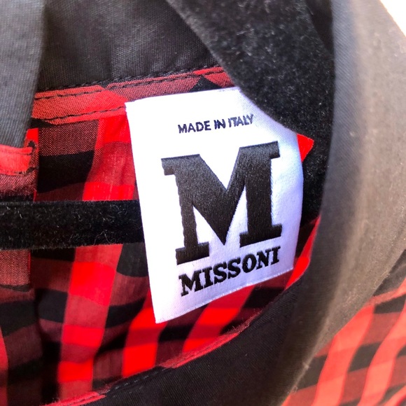 NWT Missoni Red and Black Scallop Collar Blouse - Picture 6 of 7